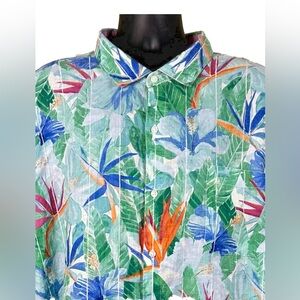 Tommy Bahama Vibrant Floral Long Sleeves Linen Men's Shirt Sz 3XL